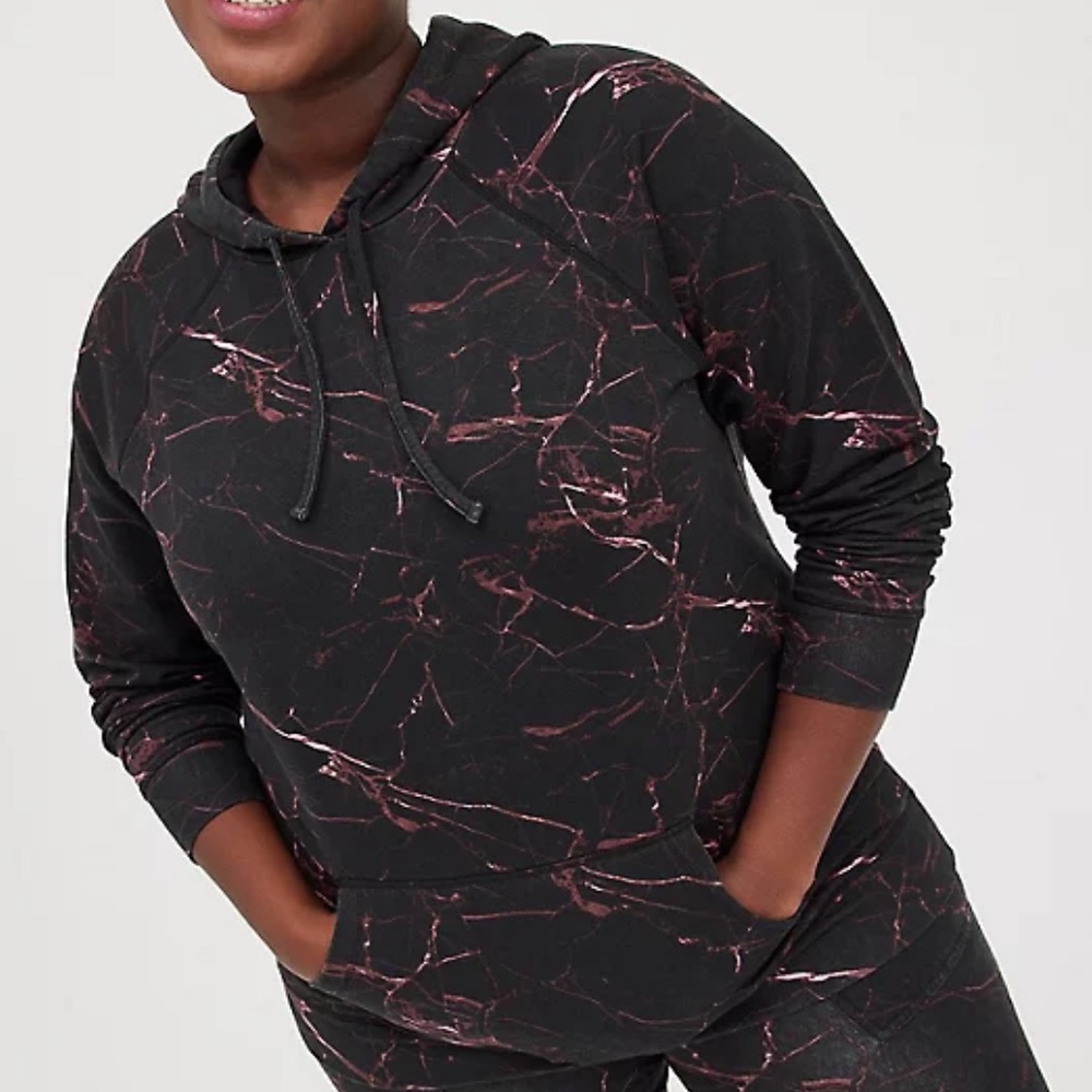 Torrid Comfy and Warm Black Marble Fleece Hoodie NWT 2X - Picture 2 of 4